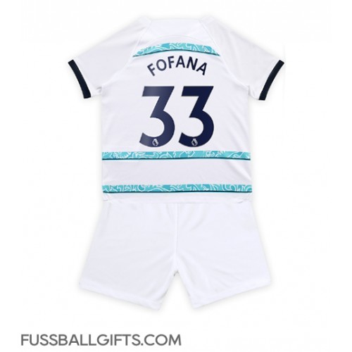 Chelsea Wesley Fofana #33 Fußballbekleidung Auswärtstrikot Kinder 2022-23 Kurzarm (+ kurze hosen)